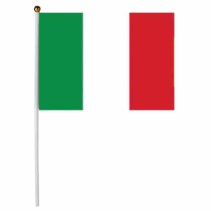 Drapeau italien  taille moyenne avec hampe