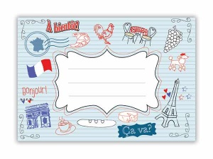 French exercise book label