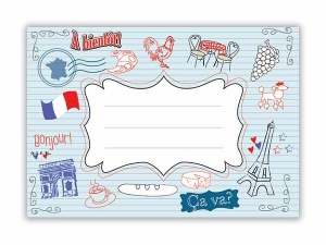 French exercise book label