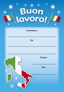 Buon lavoro! reward certificate